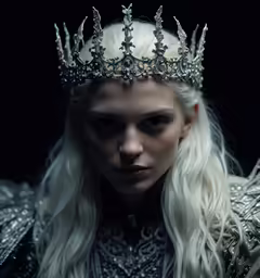 the white haired girl in a silver crown