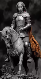 a statue of a man on a horse and holding a blanket
