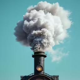 smoke rises out of the top of a train