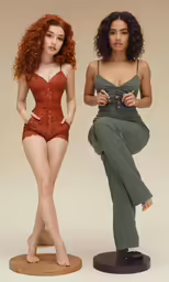 two models from the line of clothes and their breasts