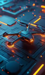 a photo of a remote control flying on a digital surface
