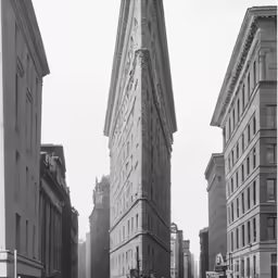 tall buildings and pedestrians in a city street