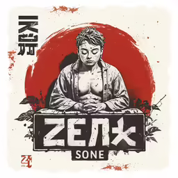 a t - shirt with the words zeyxx and a drawing of a man with his hands together
