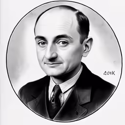 a drawing of a man in a suit and tie