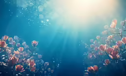 blue flowers bloom in the sunlight on the ground