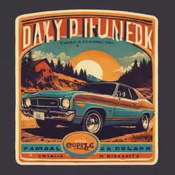 an old timey car in a wood frame,an old advertisement for the car manufacturer