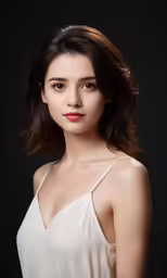 a beautiful young woman wearing a white top