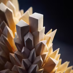 an elaborately designed bouquet of yellow, gray and orange folded origami