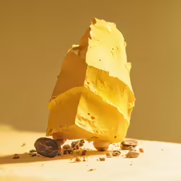 a rock that has a cookie on the bottom