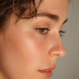 a close up shot of a woman with an eyelidow