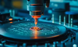 the machinery is working on a metal sheet