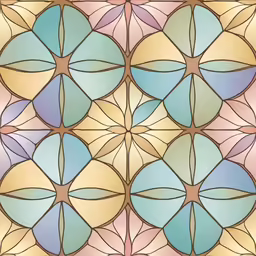 the colorful, rounded circles on this abstract stained glass pattern are intricate