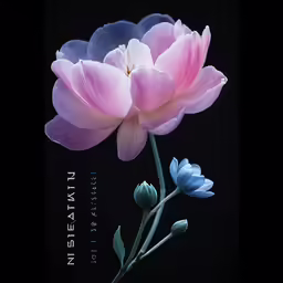 a purple flower on a black background is shown