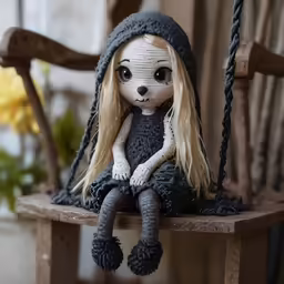 there is a doll that has long hair on