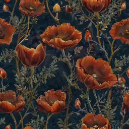 the large orange flowers have buds attached to them