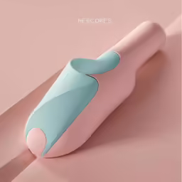 the body of a toothbrush with a blue tip