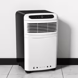 a white and black portable air purigerator