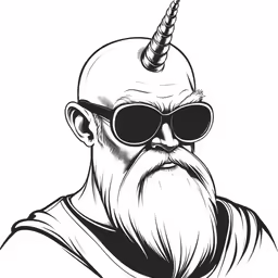 a man with sunglasses and a horn hat