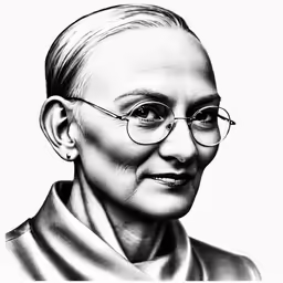 the portrait of a woman wearing glasses in a black and white photo