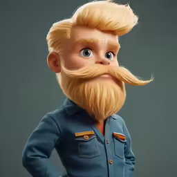 an animated photo of a bearded man with a giant mustache