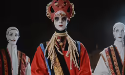 a woman in a black mask and two white face masks
