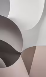 the ceiling of a room with circular shapes