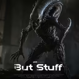 the aliens in a movie with a text saying, but stuff