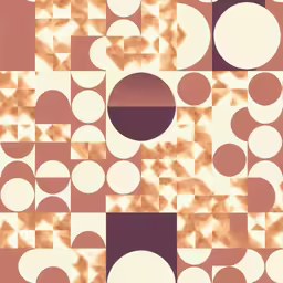 a large pattern with several round and square shapes