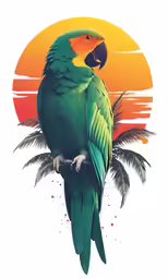 a green parrot with a red beak is sitting on the branch
