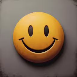 a smiley face with a single tooth is shown