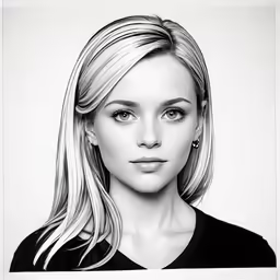 black and white portrait of a blonde woman