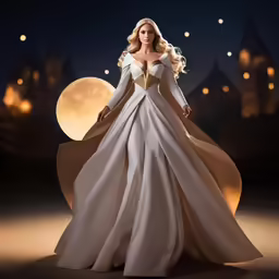 a barbie figurine dressed in white gown