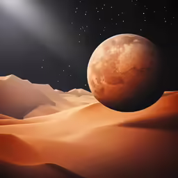 an image of the sun set in a desert