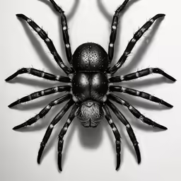 a black and white photo of a spider