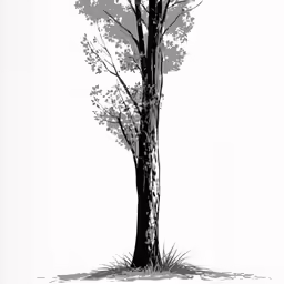 a black and white picture of a tree