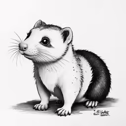 an animal drawing with pen on paper