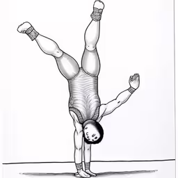 a man is on one leg doing a handstand,an adult person with his hands raised in the air doing a handstand