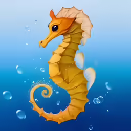 a sea horse is floating in the ocean water