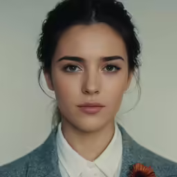 a portrait image of a woman with a flower in her hair