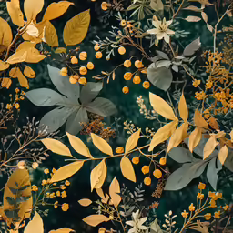 a background image with lots of yellow and green leaves