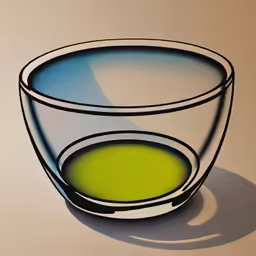 there is a green liquid in the bowl