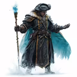 the character, man with the sword is dressed in medieval clothing