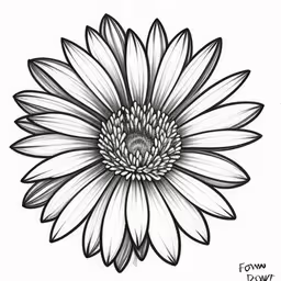 the image of a sunflower is drawn with markers,a large sunflower with long stems, drawn in graph pencil