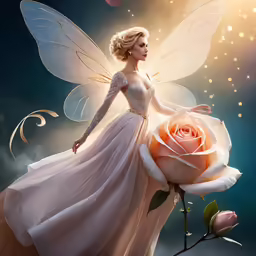 a woman wearing white is standing in front of a rose