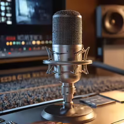 an image of a recording studio studio setting with a microphone