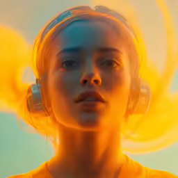 an image of a woman wearing ear phones