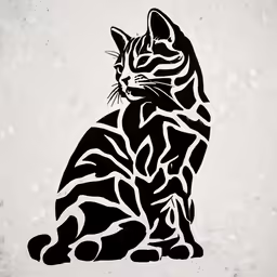 a black and white cat is sitting on the ground