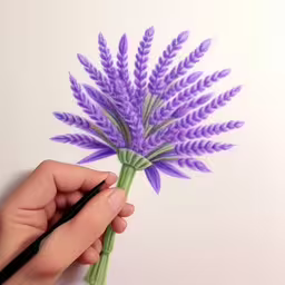 someone is writing and drawing flowers on a paper,this drawing is by artist and not sure who to draw,someone cutting out a purple flower with a sharp knife,a paper cut of purple flowers with a black pen,a purple flower with a black pen in it
