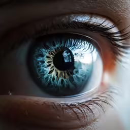 close - up photo of an eye with the iris appearing