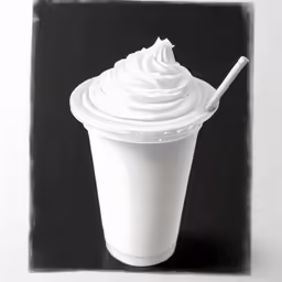 a cup with some whipped cream on it